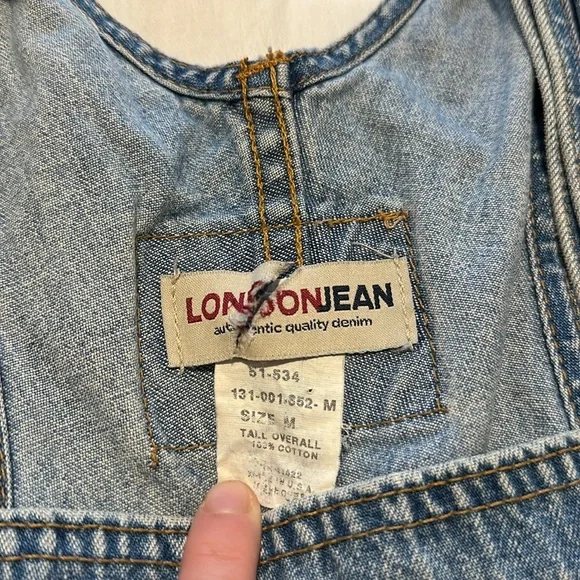 NWOT LondonJean 90s Vintage Medium Wash Overalls Size M - Picture 13 of 13